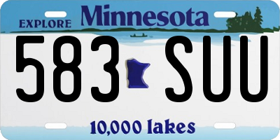 MN license plate 583SUU
