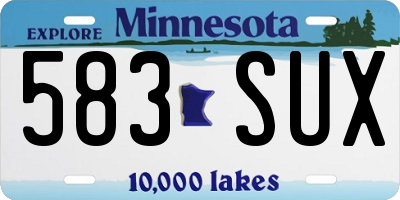 MN license plate 583SUX