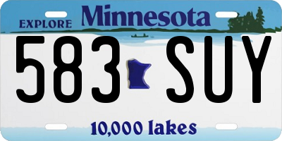 MN license plate 583SUY