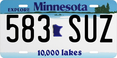 MN license plate 583SUZ