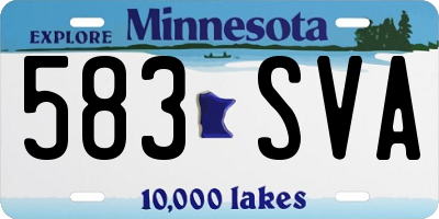 MN license plate 583SVA