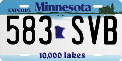 MN license plate 583SVB