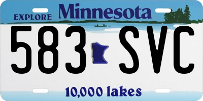 MN license plate 583SVC