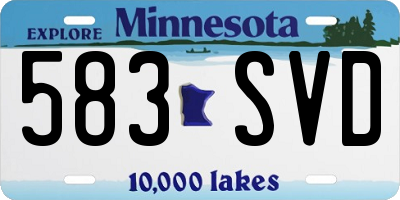 MN license plate 583SVD