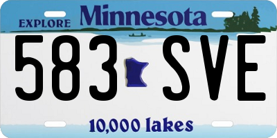 MN license plate 583SVE