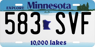 MN license plate 583SVF