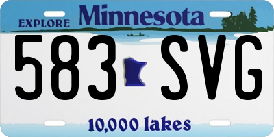 MN license plate 583SVG