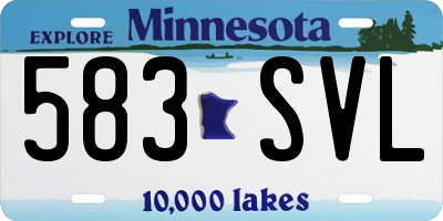 MN license plate 583SVL