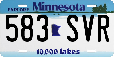 MN license plate 583SVR