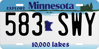 MN license plate 583SWY