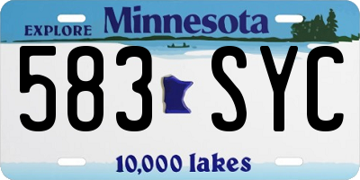 MN license plate 583SYC