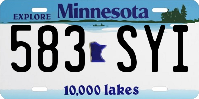 MN license plate 583SYI
