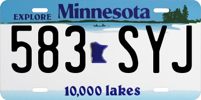 MN license plate 583SYJ