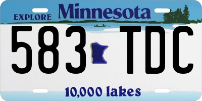 MN license plate 583TDC