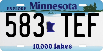 MN license plate 583TEF