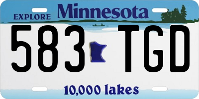 MN license plate 583TGD