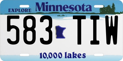 MN license plate 583TIW