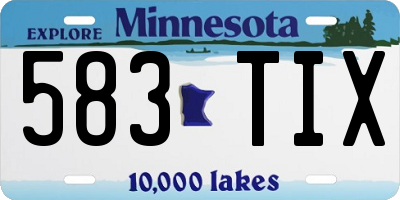 MN license plate 583TIX