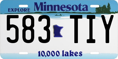 MN license plate 583TIY