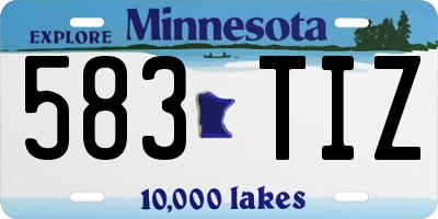 MN license plate 583TIZ