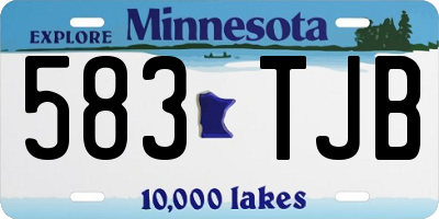 MN license plate 583TJB