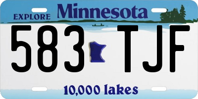 MN license plate 583TJF