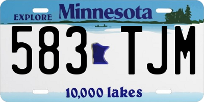 MN license plate 583TJM