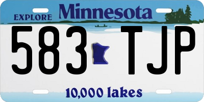 MN license plate 583TJP