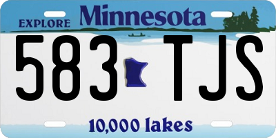 MN license plate 583TJS