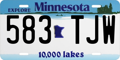 MN license plate 583TJW
