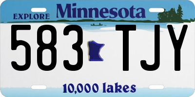 MN license plate 583TJY