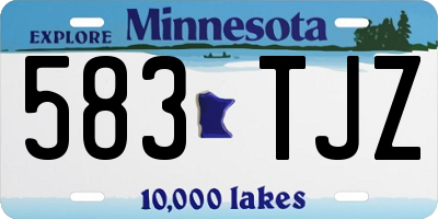 MN license plate 583TJZ