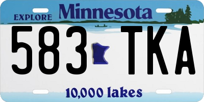 MN license plate 583TKA