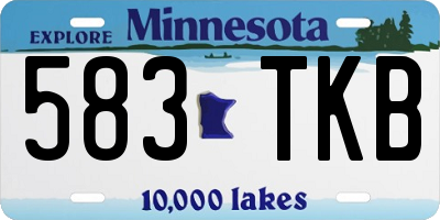 MN license plate 583TKB