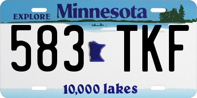 MN license plate 583TKF