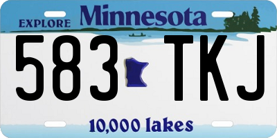 MN license plate 583TKJ