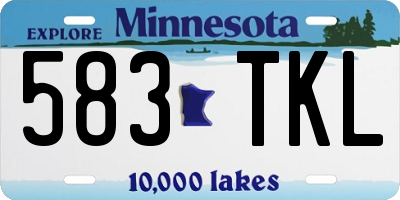 MN license plate 583TKL