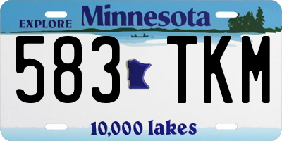 MN license plate 583TKM