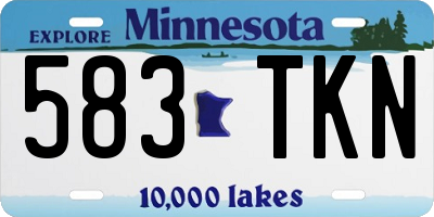 MN license plate 583TKN