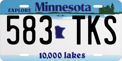MN license plate 583TKS