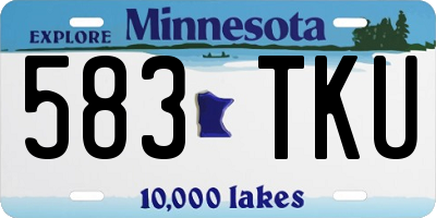 MN license plate 583TKU