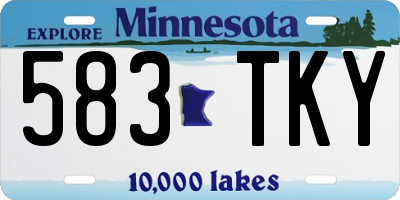 MN license plate 583TKY