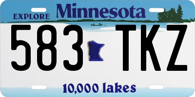 MN license plate 583TKZ