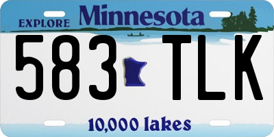 MN license plate 583TLK