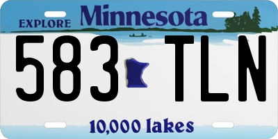 MN license plate 583TLN