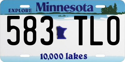 MN license plate 583TLO
