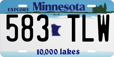 MN license plate 583TLW