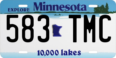 MN license plate 583TMC