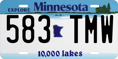 MN license plate 583TMW