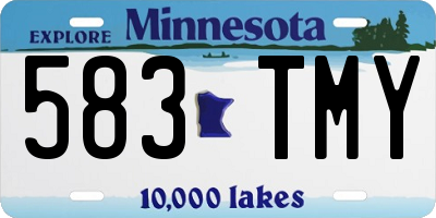 MN license plate 583TMY
